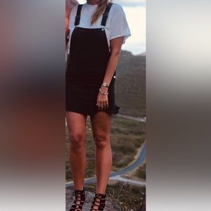 Vici distressed black overalls